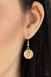 Paparazzi "Medallion Marvel" Gold Necklace & Earring Set Paparazzi Jewelry