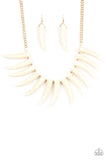 Paparazzi "Tusk Tundra" White Necklace & Earring Set Paparazzi Jewelry