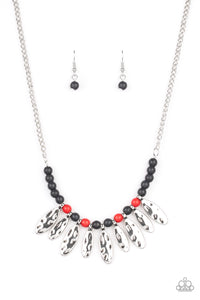 Paparazzi "Neutral TERRA-tory" Red Necklace & Earring Set Paparazzi Jewelry