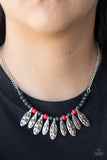 Paparazzi "Neutral TERRA-tory" Red Necklace & Earring Set Paparazzi Jewelry