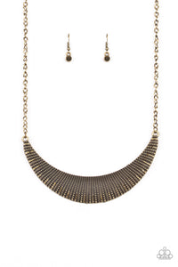 Paparazzi "Modern Day Moonshine" Brass Necklace & Earring Set Paparazzi Jewelry