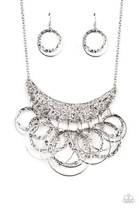 Paparazzi "Metro Eclipse" Silver Necklace & Earring Set Paparazzi Jewelry