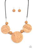 Paparazzi "Pop The Cork" Brown Necklace & Earring Set Paparazzi Jewelry