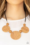 Paparazzi "Pop The Cork" Brown Necklace & Earring Set Paparazzi Jewelry