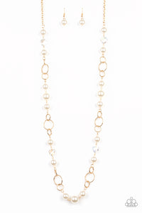 Paparazzi "Prized Pearls" Gold Necklace & Earring Set Paparazzi Jewelry