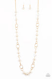 Paparazzi "Prized Pearls" Gold Necklace & Earring Set Paparazzi Jewelry