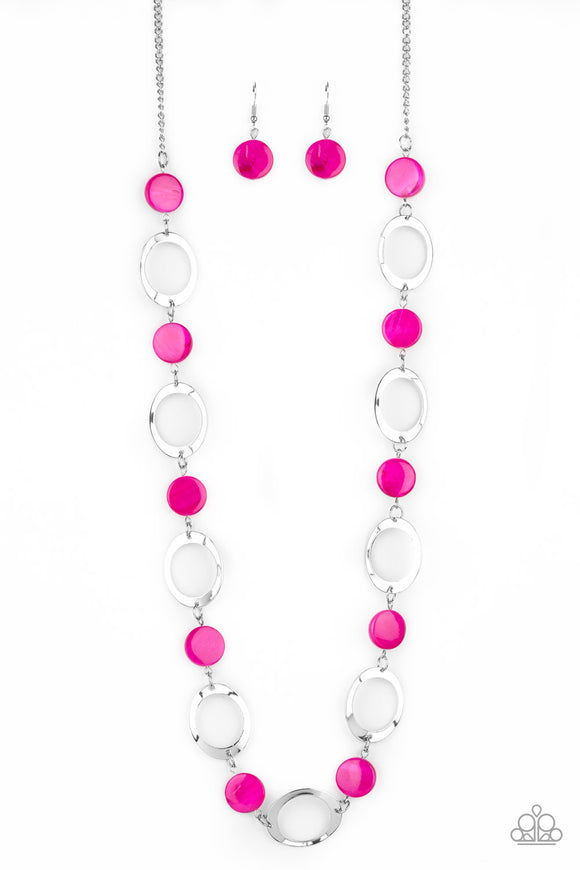 Worthington | Jewelry | Worthington Pink Shell Necklace W Mother Of Pearl  Like Pendant Silver Tone | Poshmark