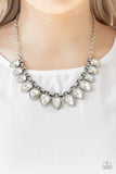 Paparazzi VINTAGE VAULT "FEARLESS Is More" White Necklace & Earring Set Paparazzi Jewelry