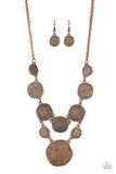 Paparazzi "Metallic Patchwork" Copper Necklace & Earring Set Paparazzi Jewelry