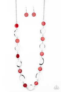 Paparazzi "SHELL Your Soul" Red Necklace & Earring Set Paparazzi Jewelry