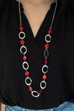 Paparazzi "SHELL Your Soul" Red Necklace & Earring Set Paparazzi Jewelry