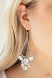 Paparazzi "Bling Bouquets" White Earrings Paparazzi Jewelry