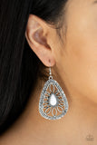 Paparazzi VINTAGE VAULT "Floral Frill" White Earrings Paparazzi Jewelry
