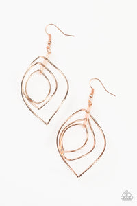 Paparazzi "Asymmetrical Allure" Copper Earrings Paparazzi Jewelry