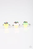 Girls Starlet Shimmer Ice Cream Cone Set of 5 Multi Color Ring Paparazzi Jewelry