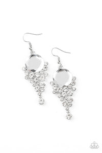 Paparazzi VINTAGE VAULT "Elegantly Effervescent" White Earrings Paparazzi Jewelry