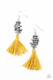 Paparazzi "Tiki Tassel" Yellow Earrings Paparazzi Jewelry