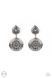 Paparazzi "Magnificent Medallions" Silver Studded Clip On Earrings Paparazzi Jewelry