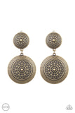 Paparazzi "Magnificent Medallions" Brass Studded Clip On Earrings Paparazzi Jewelry