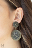 Paparazzi "Magnificent Medallions" Brass Studded Clip On Earrings Paparazzi Jewelry