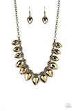 Paparazzi "FEARLESS Is More" Brass Necklace & Earring Set Paparazzi Jewelry