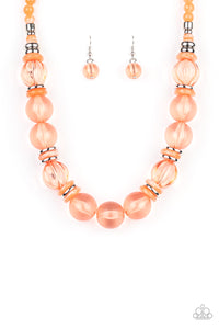 Paparazzi "Bubbly Beauty" Orange Necklace & Earring Set Paparazzi Jewelry