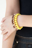 Paparazzi "Courageously Couture" Yellow Bracelet Paparazzi Jewelry
