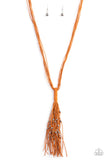 Paparazzi VINTAGE VAULT "Hand-Knotted Knockout" Orange Necklace & Earring Set Paparazzi Jewelry