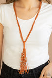 Paparazzi VINTAGE VAULT "Hand-Knotted Knockout" Orange Necklace & Earring Set Paparazzi Jewelry