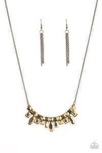 Paparazzi "Wish Upon a ROCK STAR" Brass Necklace & Earring Set Paparazzi Jewelry
