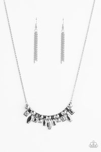 Paparazzi "Wish Upon a ROCK STAR" Silver Necklace & Earring Set Paparazzi Jewelry