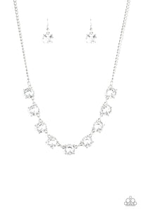 Paparazzi "Iridescent Icing" White Necklace & Earring Set Paparazzi Jewelry
