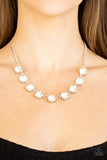 Paparazzi "Iridescent Icing" White Necklace & Earring Set Paparazzi Jewelry