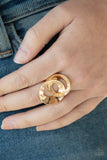 Paparazzi "Pro Top Spin" Gold Beveled Design Ring Paparazzi Jewelry