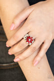 Paparazzi "Brilliantly Blooming" Red Ring Paparazzi Jewelry