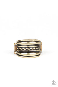 Paparazzi "Let it LAYER" Brass Mismatched Stacked Band Ring Paparazzi Jewelry