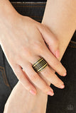 Paparazzi "Let it LAYER" Brass Mismatched Stacked Band Ring Paparazzi Jewelry