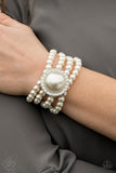 Paparazzi "Top Tier Twinkle" FASHION FIX White Bracelet Paparazzi Jewelry