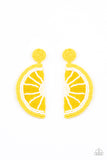 Paparazzi "When Life Gives You Lemons" Yellow Hot Sellout White Bead Lemon Slice Design Earrings Paparazzi Jewelry