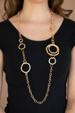 Paparazzi "Amped up in Metallics" Gold Necklace & Earring Set Paparazzi Jewelry