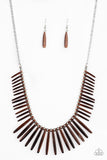 Paparazzi "Out Of My Element" Brown Necklace & Earring Set Paparazzi Jewelry