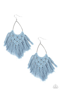 Paparazzi "Oh MACRAME, Oh My" Blue Earrings Paparazzi Jewelry