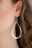 Paparazzi "Very Enlightening" Black Dainty Rhinestone Silver Teardrop Earrings Paparazzi Jewelry