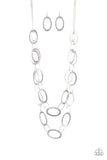 Paparazzi "Glimmer Goals" Silver Necklace & Earring Set Paparazzi Jewelry