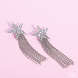 Paparazzi "Superstar Solo" White Exclusive Post Earrings Paparazzi Jewelry