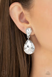 Paparazzi "Aim For The MEGASTARS" White Clip On Earrings Paparazzi Jewelry