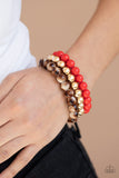 Paparazzi "Courageously Couture" Red Bracelet Paparazzi Jewelry