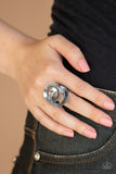 Paparazzi "Pro Top Spin" Black Gunmetal Beveled Design Ring Paparazzi Jewelry