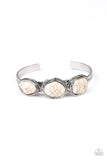 Paparazzi "Stone Shop" White Stone Silver Cuff Bracelet Paparazzi Jewelry