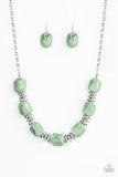 Paparazzi "Girl Grit" Green Necklace & Earring Set Paparazzi Jewelry